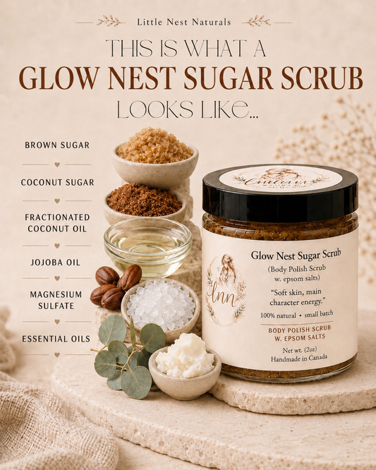 Glow Nest Sugar Scrub- Epsom Salts